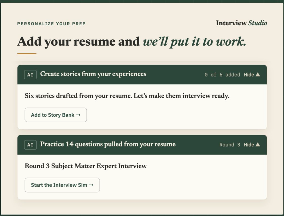 Add your resume and we'll put it to work