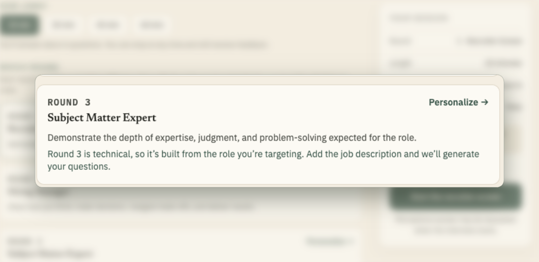 Round 3 — built from the job description